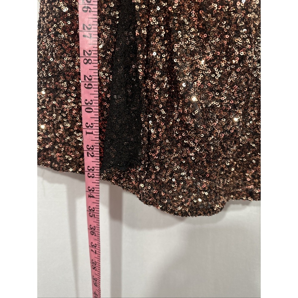 ASTR Bronze Sequin Twist-Front Mini Dress - Picture 7 of 14